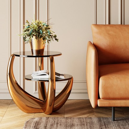 Table d'appoint Piera noire et dorée Kare Design Table d'appoint Piera noire et dorée Kare Design