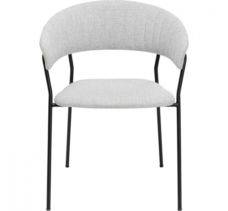 Chaise avec accoudoirs Belle grise Kare Design