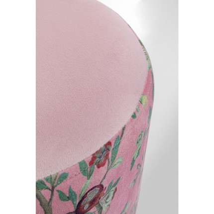 Tabouret Cherry paon rose et laiton Kare Design