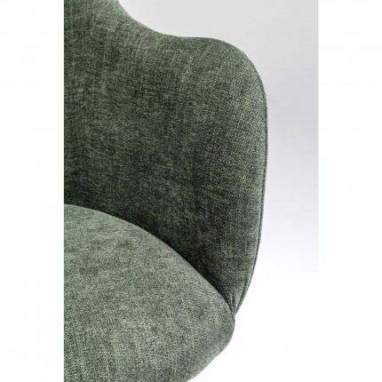 Swivel chair with armrests Lady Loco Coco green Kare Design