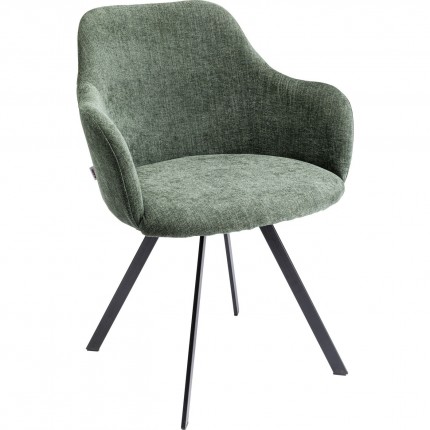Swivel chair with armrests Lady Loco Coco green Kare Design