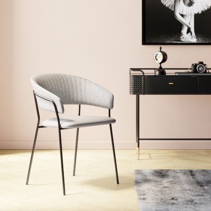 Chaise avec accoudoirs Belle grise Kare Design