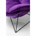 Fauteuil et repose-pieds Snuggle velours violet Kare Design