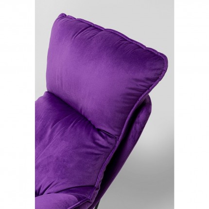 Fauteuil et repose-pieds Snuggle velours violet Kare Design