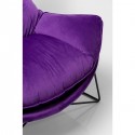 Fauteuil et repose-pieds Snuggle velours violet Kare Design