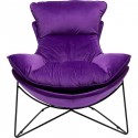 Fauteuil et repose-pieds Snuggle velours violet Kare Design