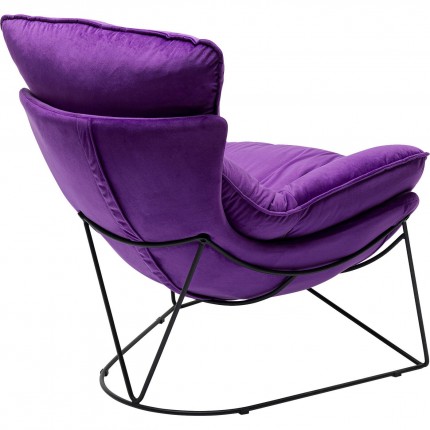 Fauteuil et repose-pieds Snuggle velours violet Kare Design