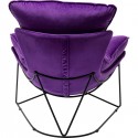Fauteuil et repose-pieds Snuggle velours violet Kare Design