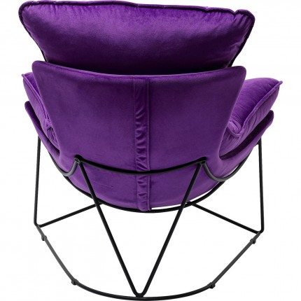 Fauteuil et repose-pieds Snuggle velours violet Kare Design