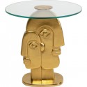 Table d'appoint deux visages dorés 55cm Kare Design