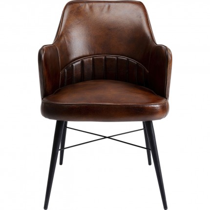 Chaise avec accoudoirs Rumba cuir Kare Design
