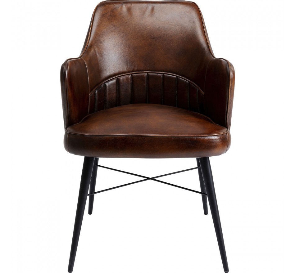 Chaise avec accoudoirs Rumba cuir Kare Design