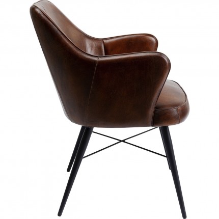 Chaise avec accoudoirs Rumba cuir Kare Design