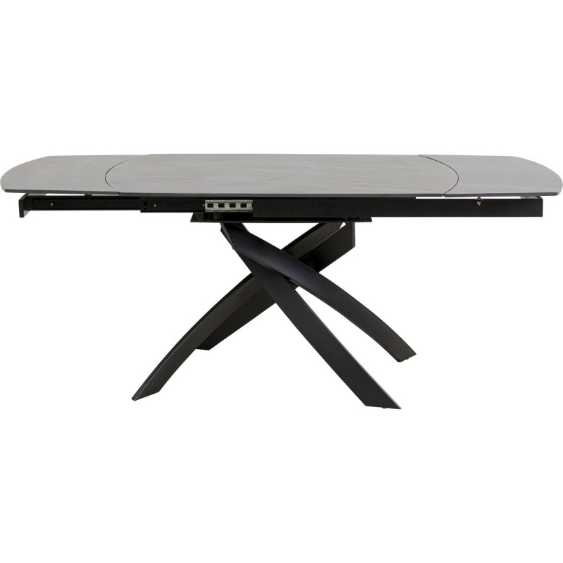 Table à rallonges Twist 180x90cm noire Kare Design