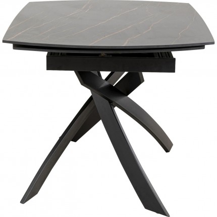 Table à rallonges Twist 180x90cm noire Kare Design