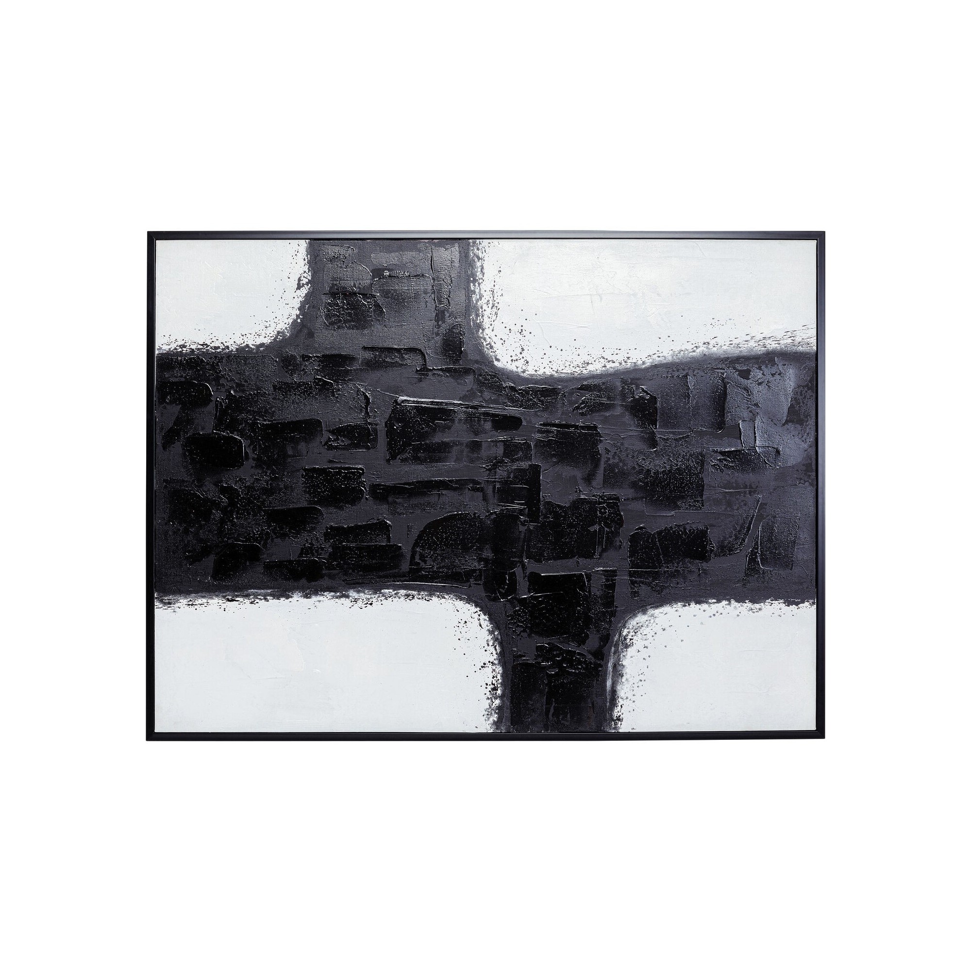 Peinture Crossroads 120x90cm noire et blanche Kare Design