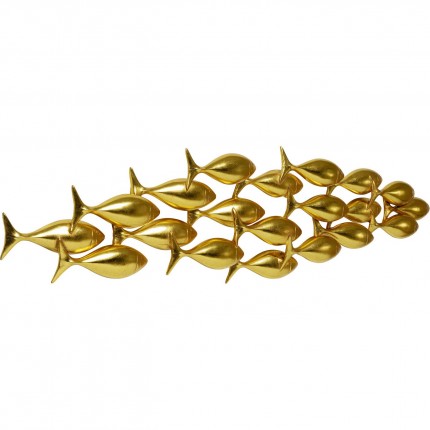 Déco murale banc poissons dorés 181cm Kare Design