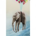 Tableau en verre Éléphant ballons 100x150cm Kare Design