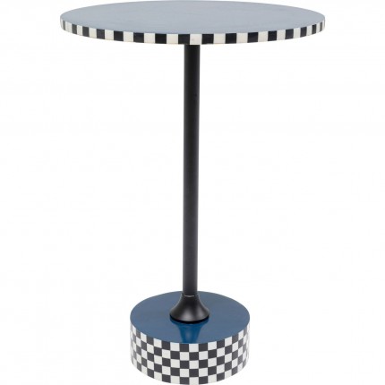 Table d'appoint Domero Checkers 40cm bleue Kare Design