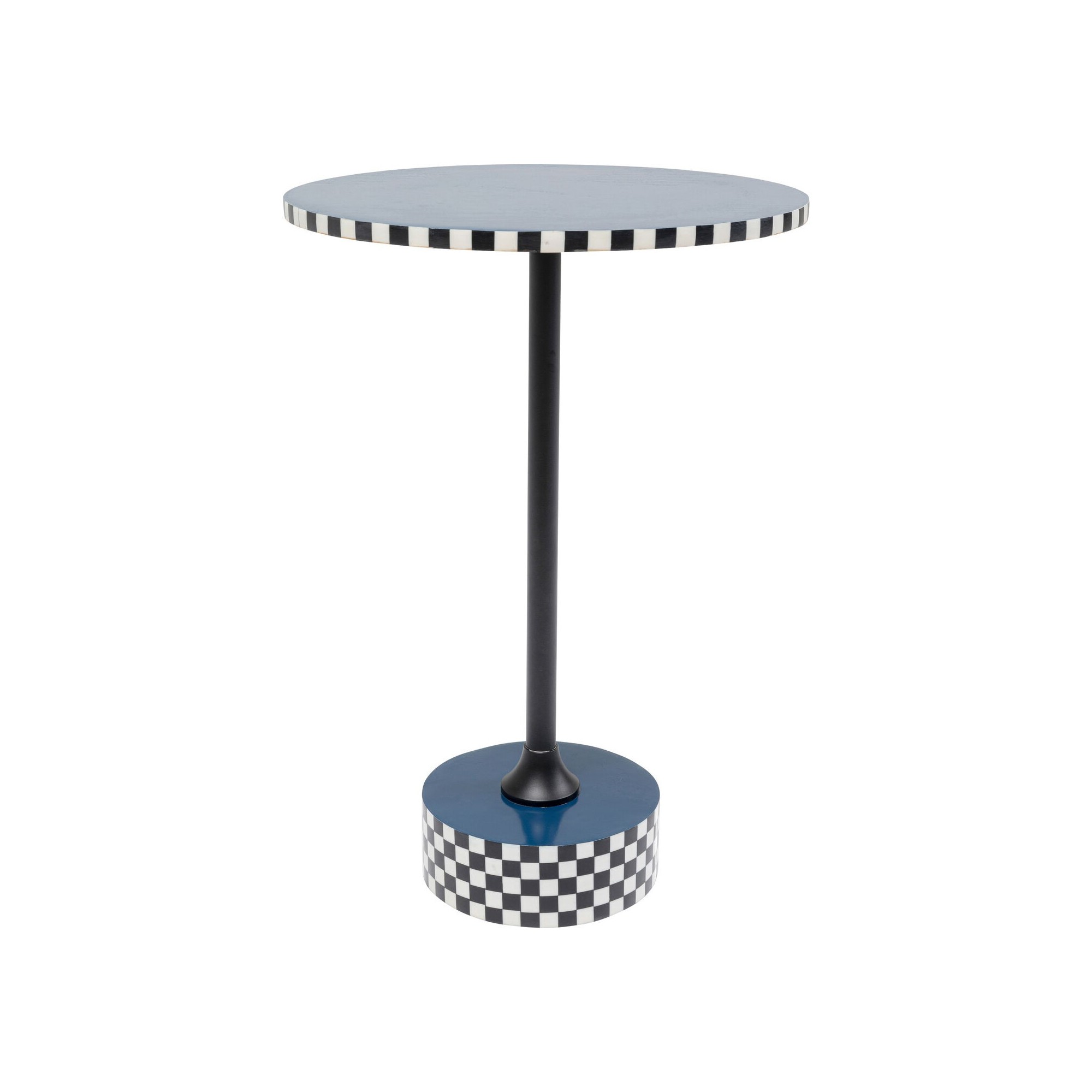 Table d'appoint Domero Checkers bleue 40cm Kare Design