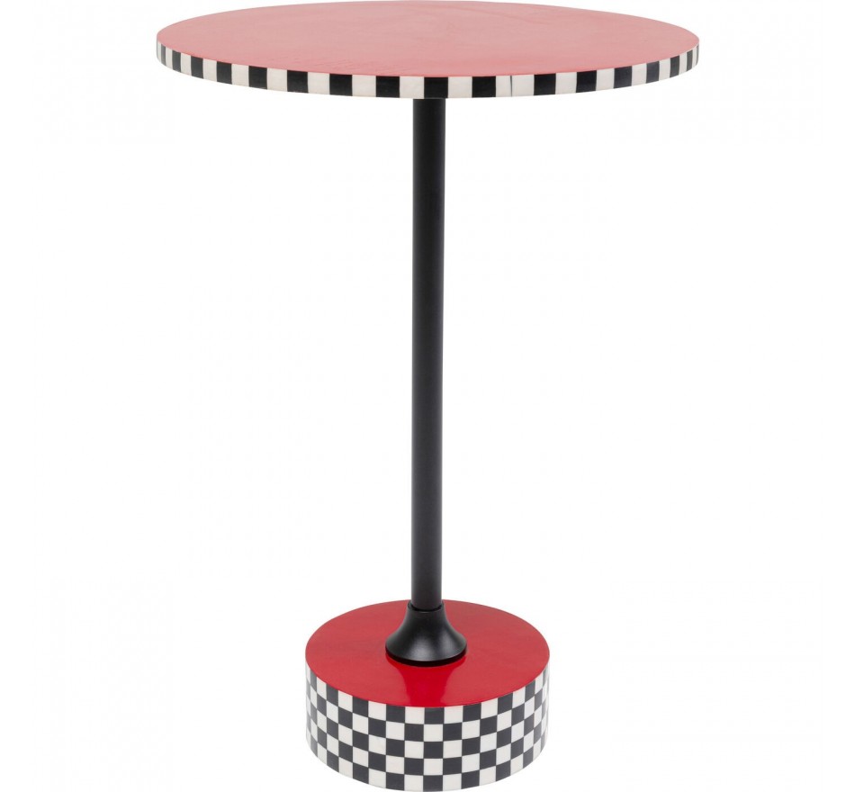 Table d'appoint Domero Checkers rouge  40cm Kare Design
