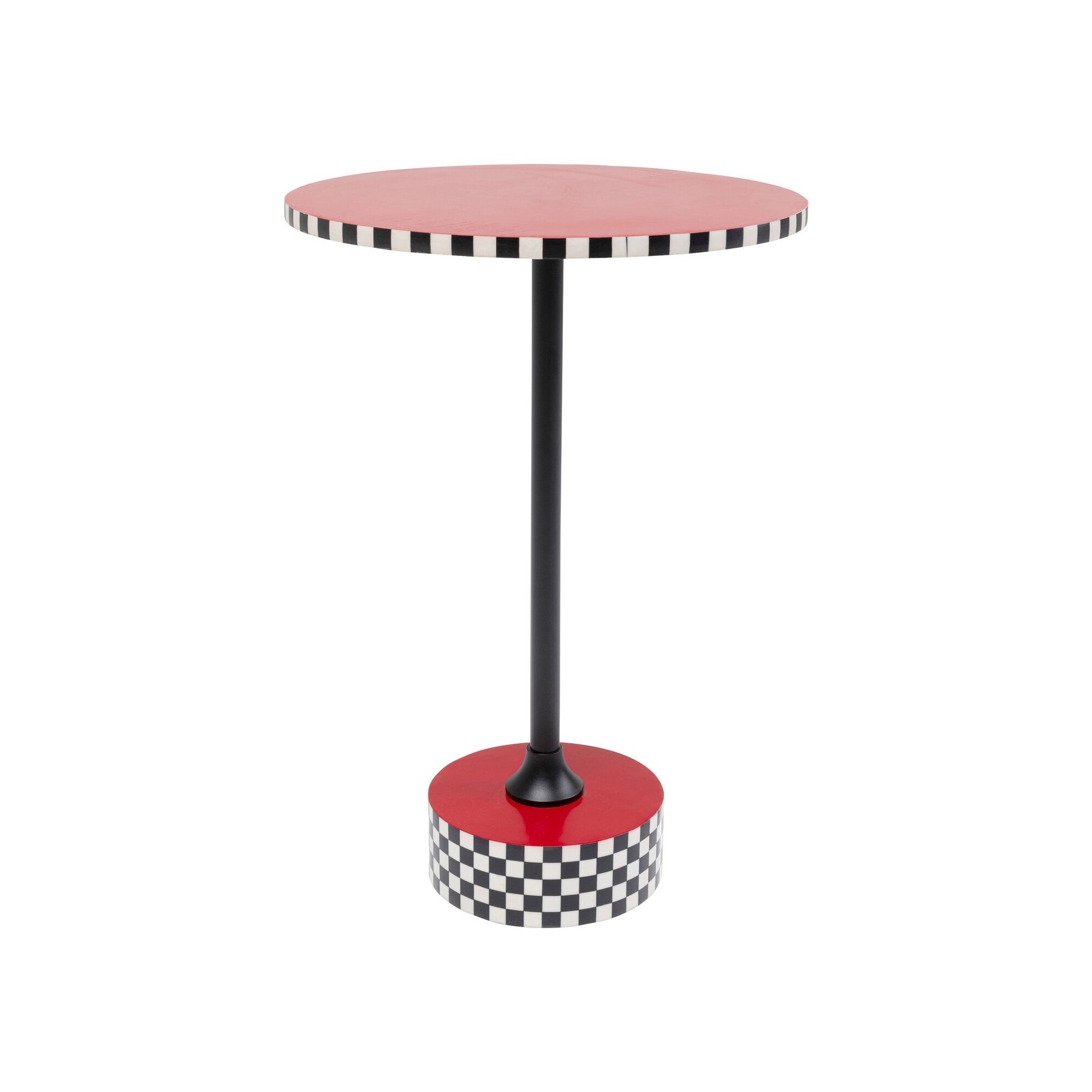 Table d'appoint Domero Checkers rouge  40cm Kare Design