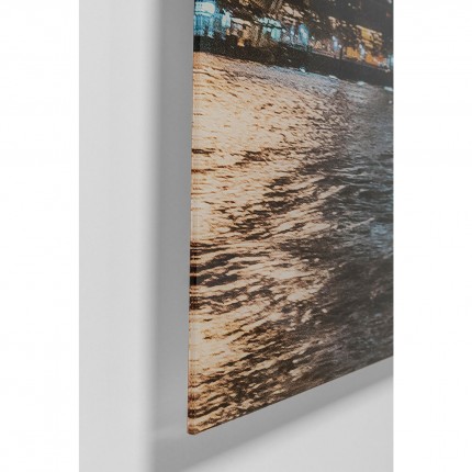 Tableau en verre buildings bleu 90x120cm Kare Design