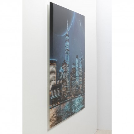 Tableau en verre buildings bleu 90x120cm Kare Design