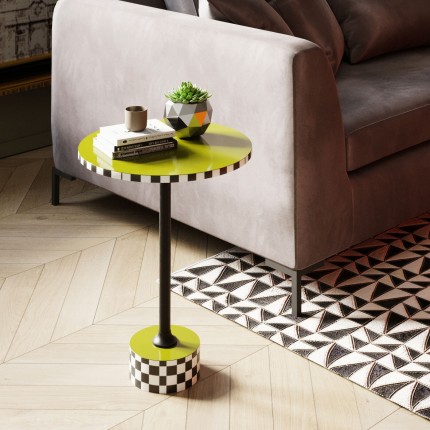 Table d'appoint Domero Checkers 25cm verte Kare Design