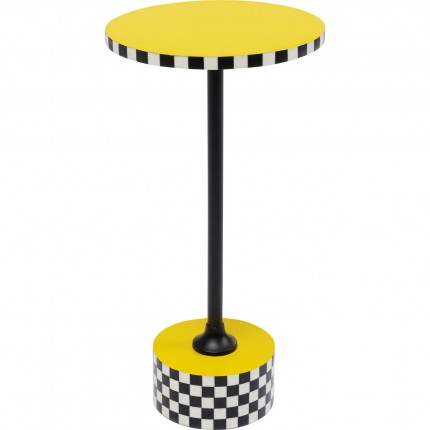 Table d'appoint Domero Checkers jaune 25cm Kare Design