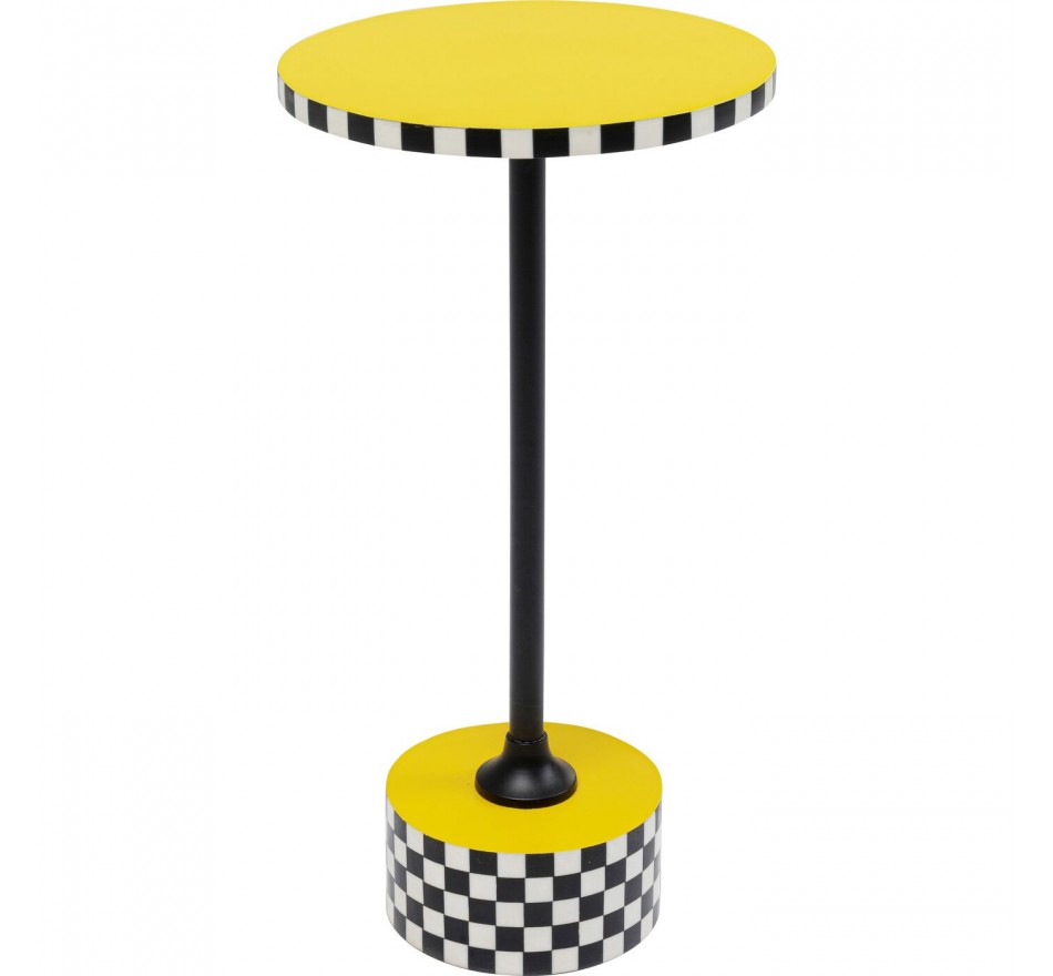 Table d'appoint Domero Checkers jaune 25cm Kare Design