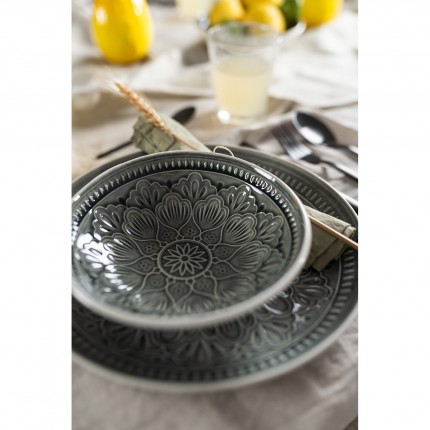 Bols Sicilia Mandala gris 18cm set de 4 Kare Design