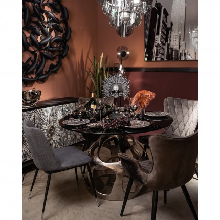 Table Volcano argenté 120cm Kare Design