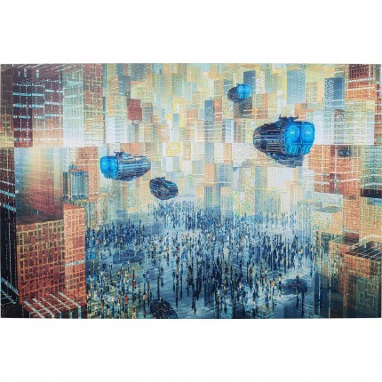 Tableau en verre ville futuriste 150x100cm Kare Design