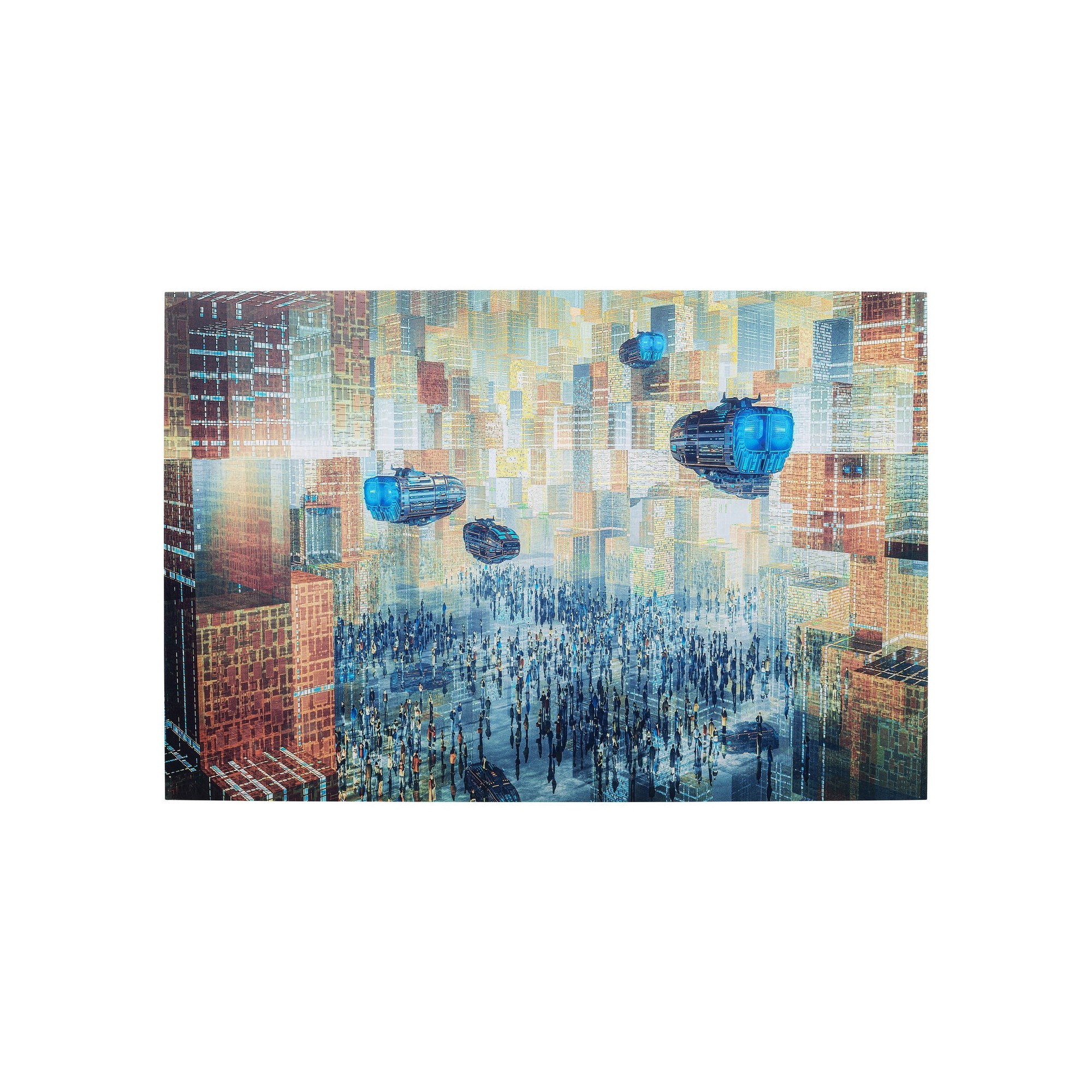 Tableau en verre ville futuriste 150x100cm Kare Design