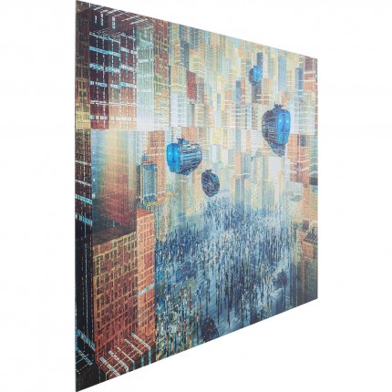 Tableau en verre ville futuriste 150x100cm Kare Design