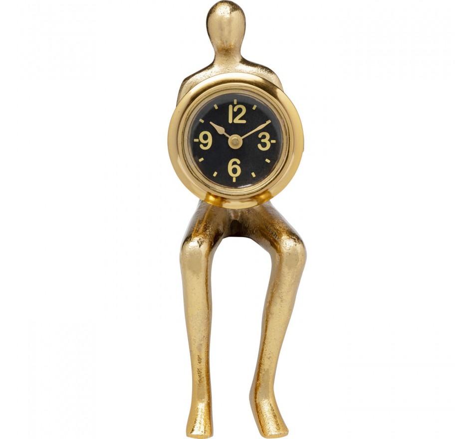 Horloge de table homme assis doré Kare Design