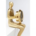 Horloge de table homme assis doré Kare Design