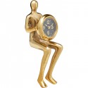 Horloge de table homme assis doré Kare Design
