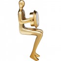 Horloge de table homme assis doré Kare Design