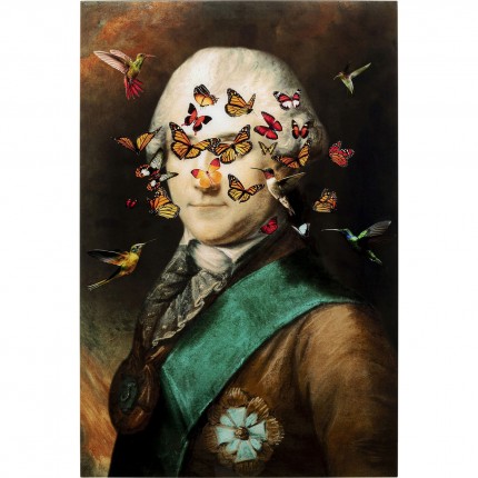 Tableau en verre aristocrate papillons 100x150cm Kare Design