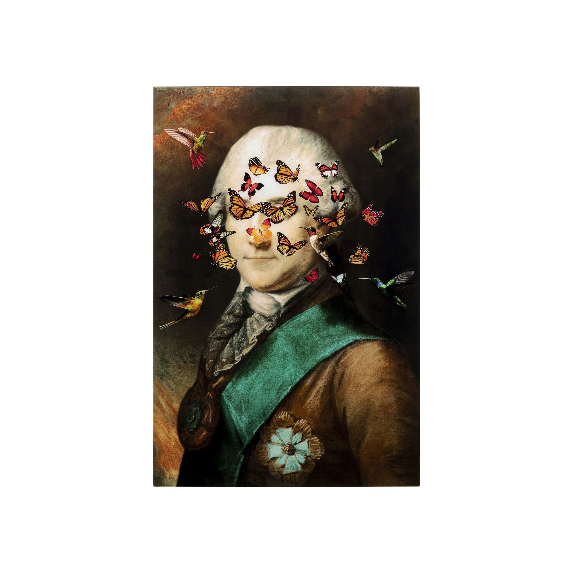 Tableau en verre aristocrate papillons 100x150cm Kare Design
