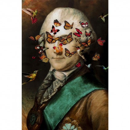 Tableau en verre aristocrate papillons 100x150cm Kare Design