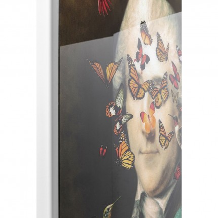 Tableau en verre aristocrate papillons 100x150cm Kare Design