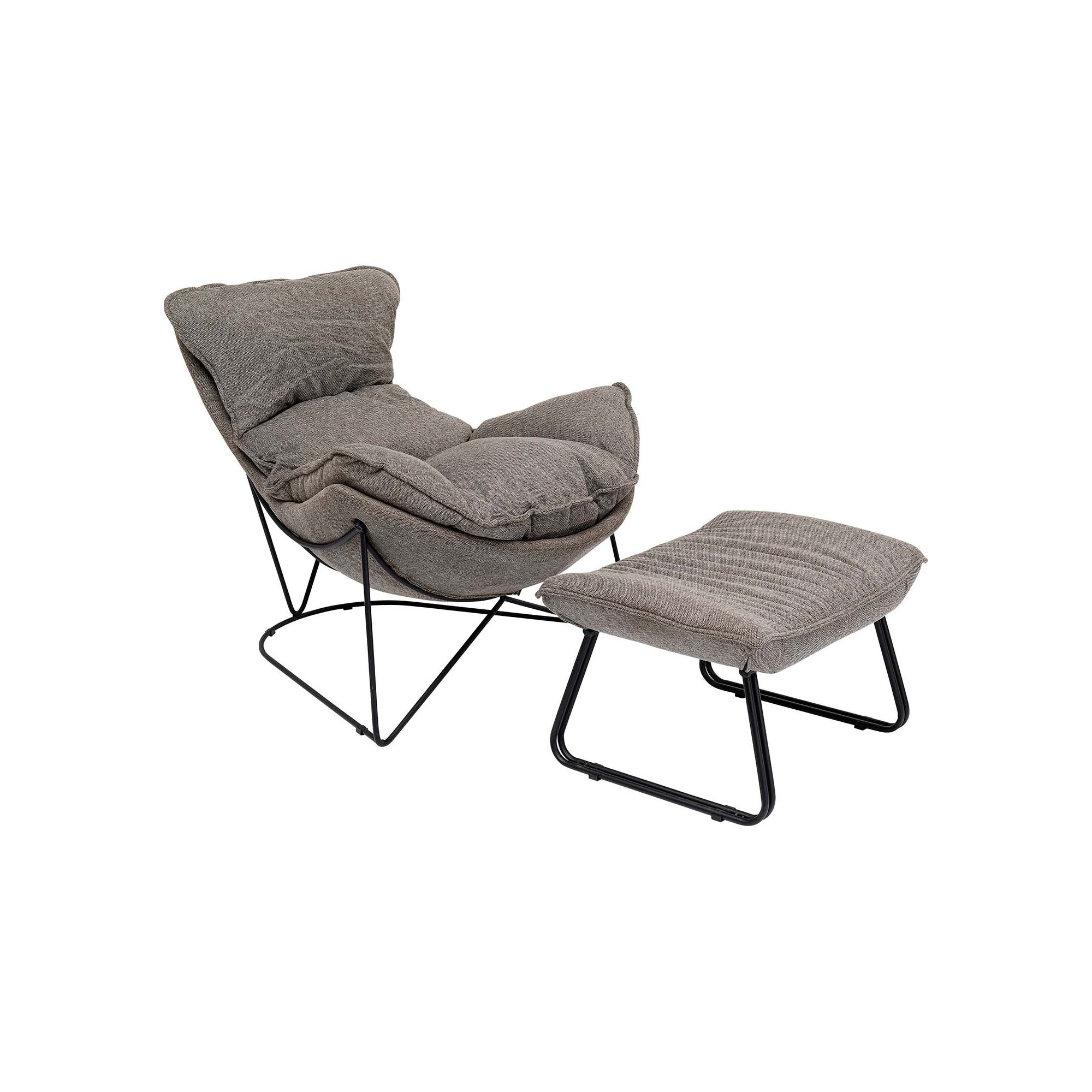 Fauteuil et repose-pieds Snuggle gris Kare Design