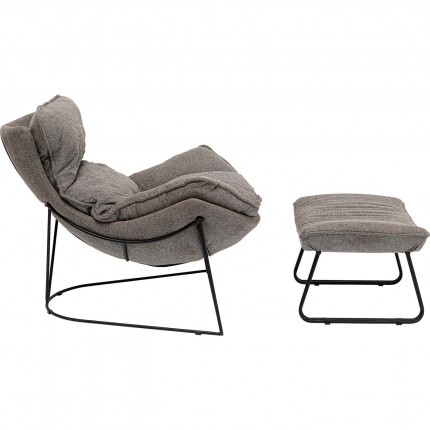 Fauteuil et repose-pieds Snuggle gris Kare Design