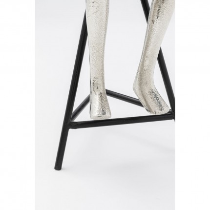 Horloge de table homme assis argenté tabouret Kare Design