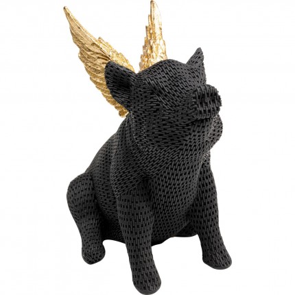 Déco cochon noir texturé ailes dorées Kare Design