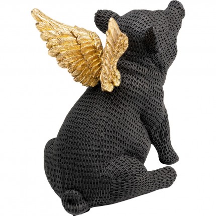 Déco cochon noir texturé ailes dorées Kare Design