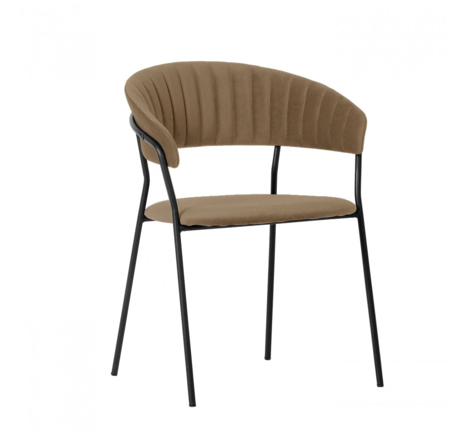 Chaise avec accoudoirs Belle velours marron Kare Design